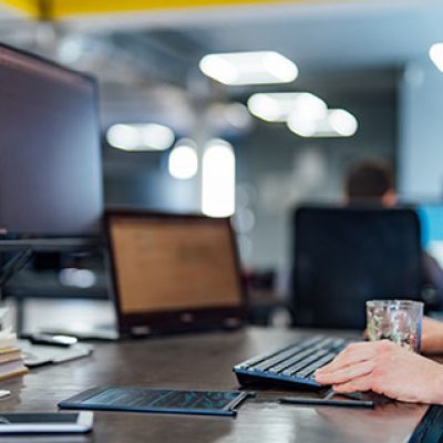 Tool of Professional Developer programmer working a software website design and coding technology. Writing codes and database in company office